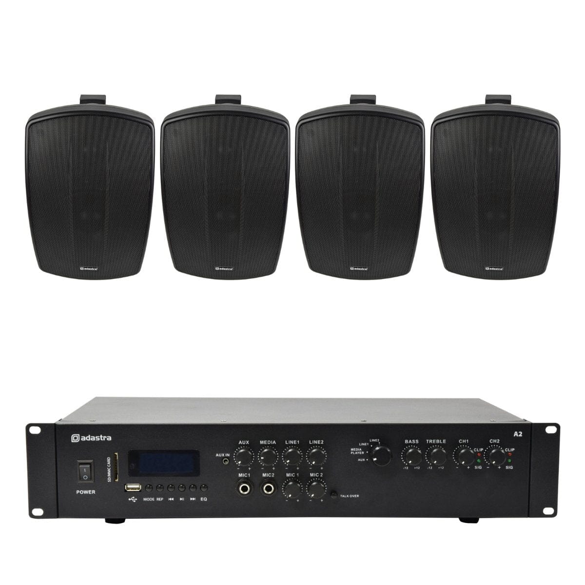 Adastra A2 Stereo Amplifier + BH6 6.5" Outdoor Speakers - K&B Audio