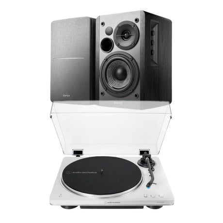 Audio-Technica LP70XBT Bluetooth Turntable + Edifier R1280DB Active Bookshelf Speakers - K&B Audio