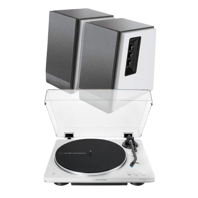Audio-Technica LP70XBT Bluetooth Turntable + Edifier R1700BT Active Bookshelf Speakers - K&B Audio