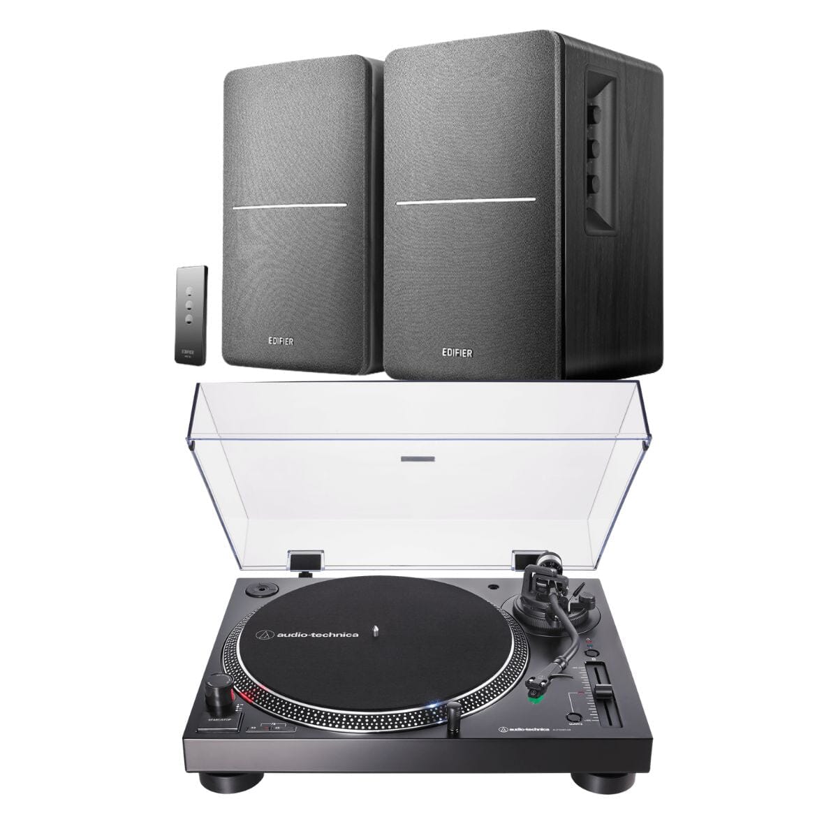 Audio-Technica LP120XBT-USB Bluetooth Turntable + Edifier R1280DB Active Bluetooth Speakers - K&B Audio