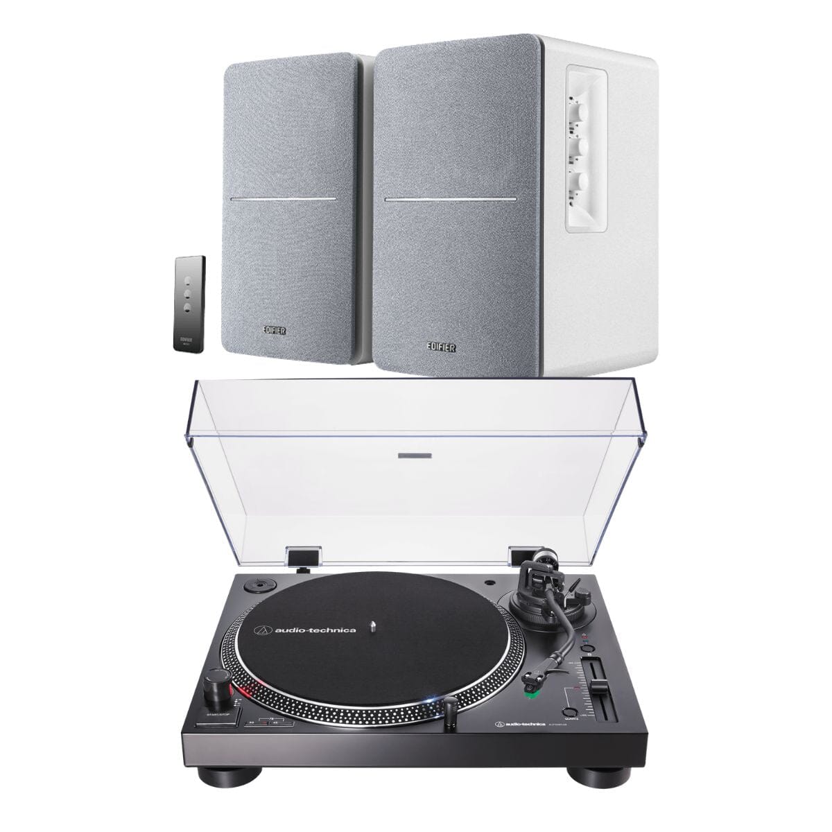 Audio-Technica LP120XBT-USB Bluetooth Turntable + Edifier R1280DB Active Bluetooth Speakers - K&B Audio