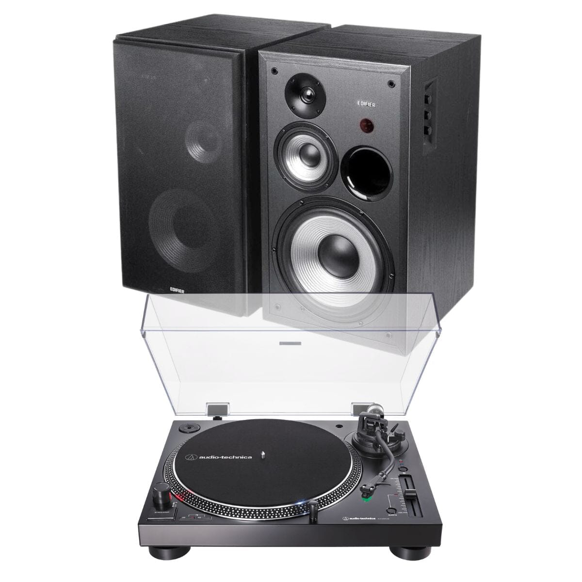Audio-Technica LP120XUSB-BT Bluetooth Turntable + Edifier R2850DB Active Bluetooth Speakers - K&B Audio