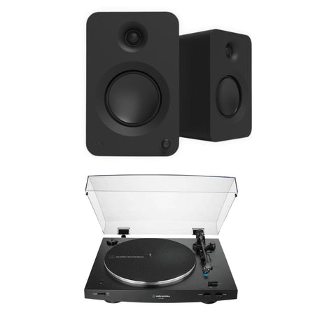 Audio-Technica LP3XBT Bluetooth Turntable + Kanto REN 200W Active Bookshelf Speakers Turntable Bundles Kanto / Audio-Technica Black Black