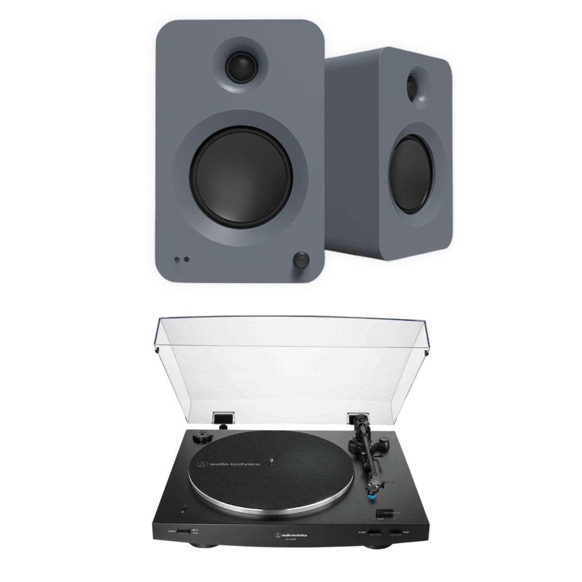 Audio-Technica LP3XBT Bluetooth Turntable + Kanto REN 100W Active Bookshelf Speakers - K&B Audio