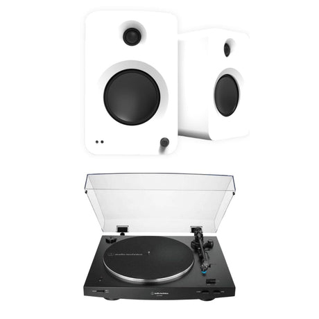 Audio-Technica LP3XBT Bluetooth Turntable + Kanto REN 200W Active Bookshelf Speakers Turntable Bundles Kanto / Audio-Technica White Black