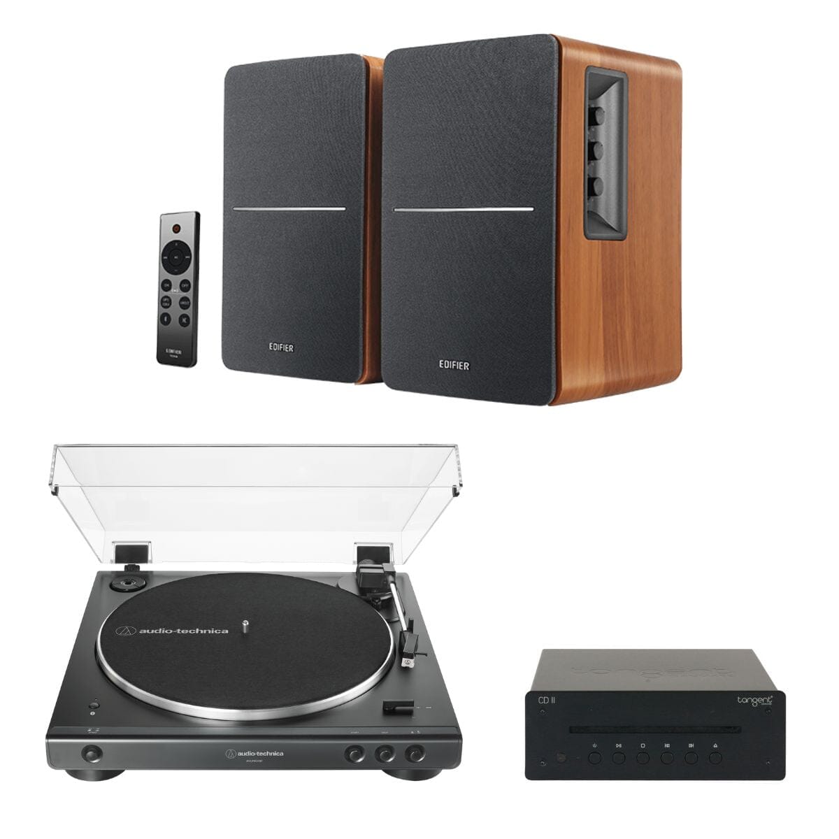 Audio-Technica LP60XBT + Edifier R1280DBs + Tangent CD II Turntable, Speakers & CD Player - K&B Audio