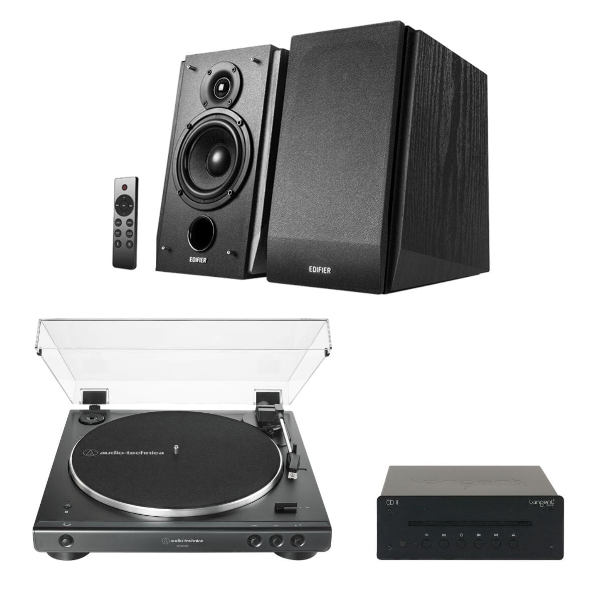 Audio-Technica LP60X-BT + Edifier R1855DB + Tangent CD II Turntable, Speakers & CD Player - K&B Audio