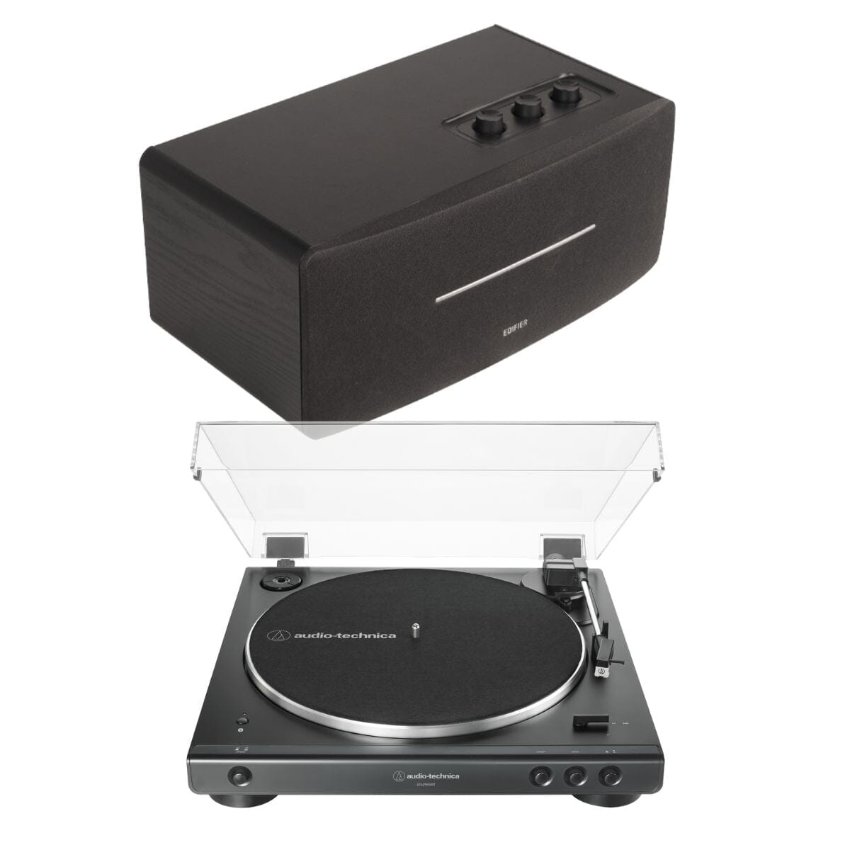 Audio-Technica LP60X Turntable + Edifier D12 Active Bluetooth Speaker - K&B Audio