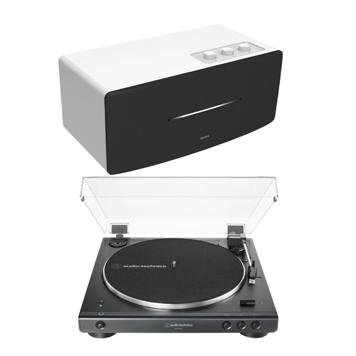 Audio-Technica LP60X Turntable + Edifier D12 Active Bluetooth Speaker - K&B Audio