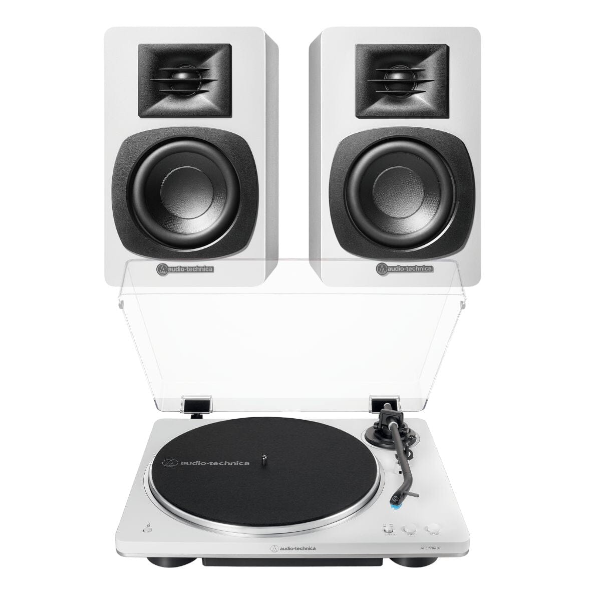 Audio-Technica LP70XBT + SP3X Active Bookshelf Speakers - K&B Audio