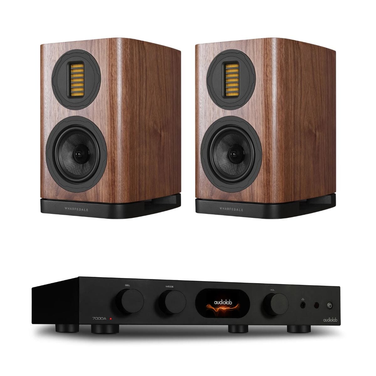 Audiolab 7000A Integrated Amplifier + Wharfedale EVO 5.1 Bookshelf Speakers (Pair) - K&B Audio