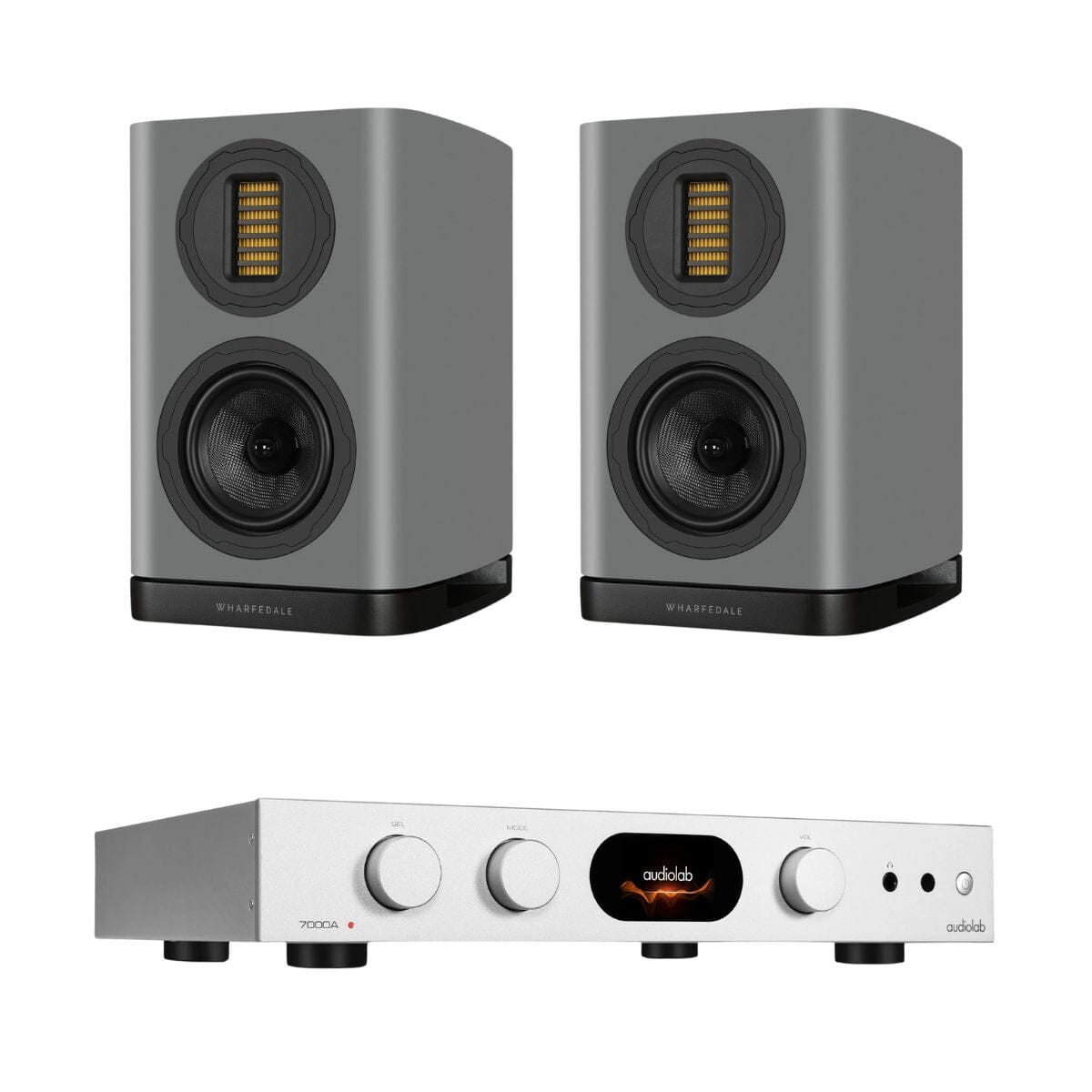 Audiolab 7000A Integrated Amplifier + Wharfedale EVO 5.1 Bookshelf Speakers (Pair) - K&B Audio