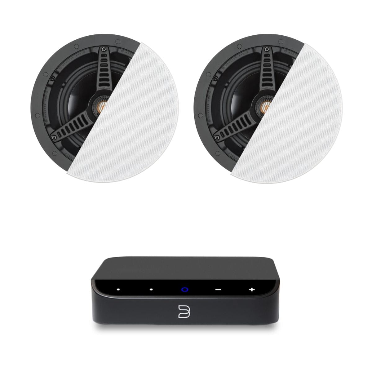 Bluesound Powernode Edge + Monitor Audio C180 8" Ceiling Speakers - K&B Audio