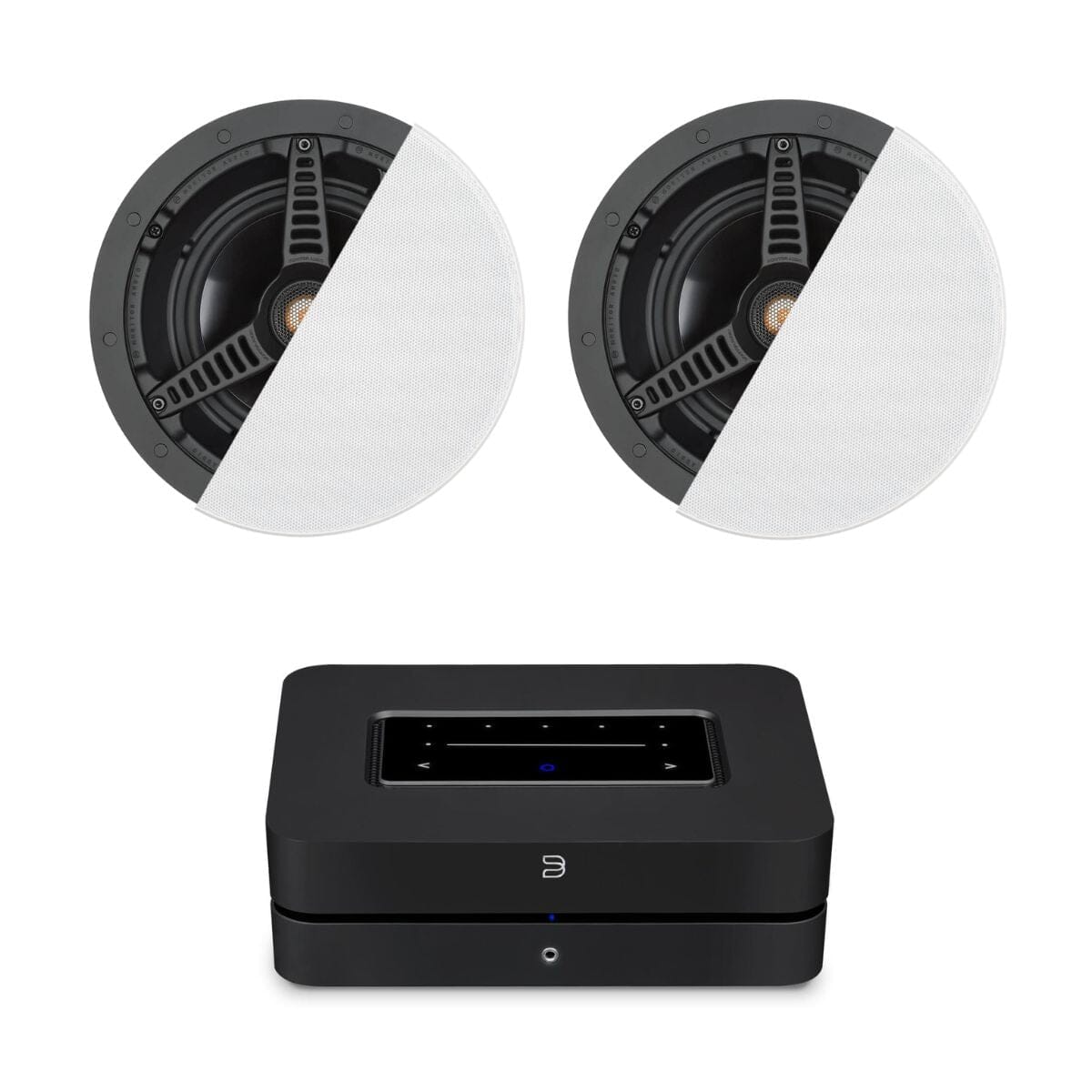 Bluesound Powernode + Monitor Audio C180 8" Ceiling Speakers - K&B Audio