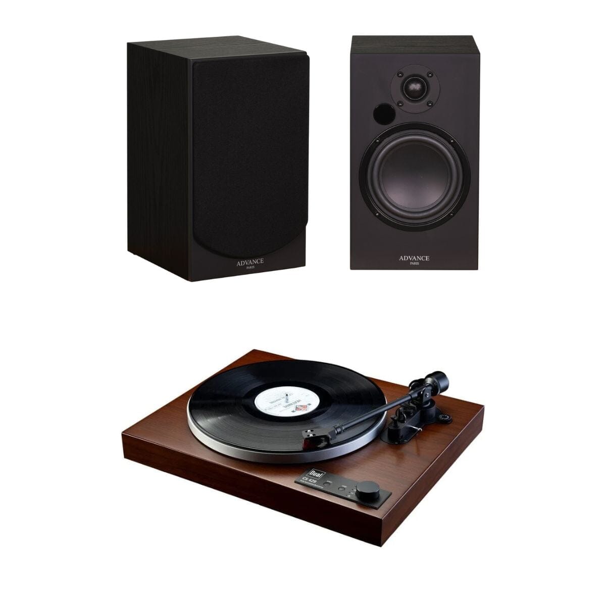 Dual CS 429 Automatic Turntable + Advance Paris AIR65 BT Active Bookshelf Speakers Turntable Bundles Advance Paris / Dual Black Walnut