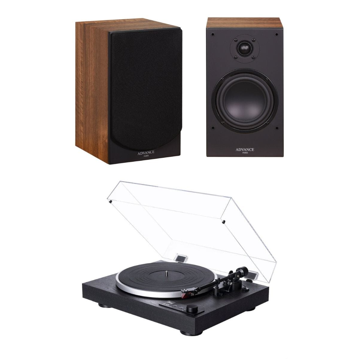 Dual CS 429 Automatic Turntable + Advance Paris AIR65 BT Active Bookshelf Speakers Turntable Bundles Advance Paris / Dual Walnut Black