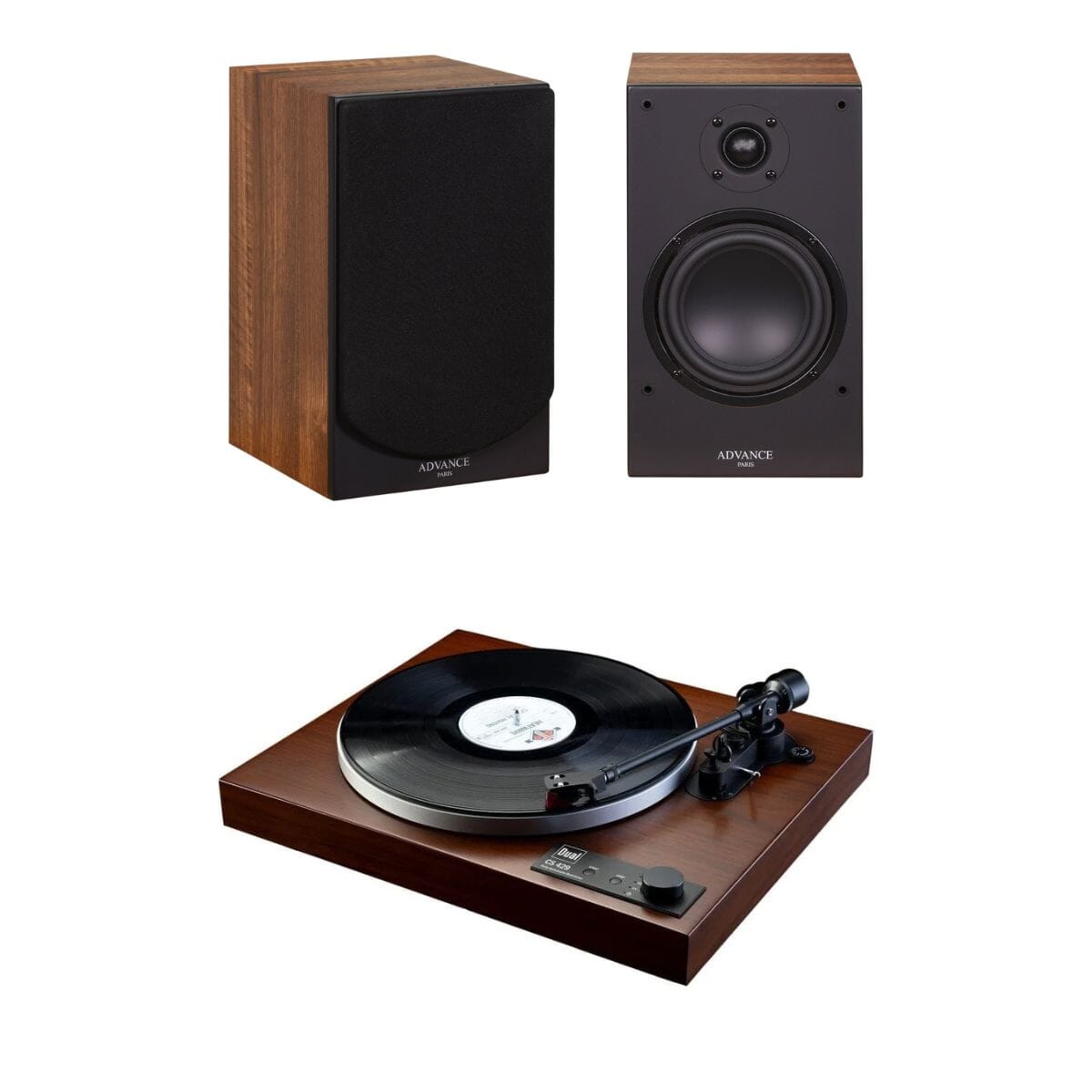 Dual CS 429 Automatic Turntable + Advance Paris AIR65 BT Active Bookshelf Speakers Turntable Bundles Advance Paris / Dual Walnut Walnut