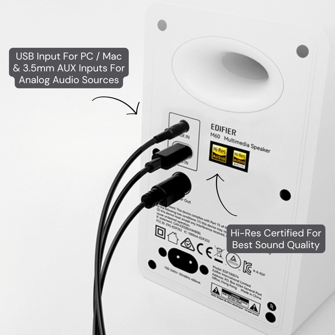Edifier M60 Multimedia PC Speakers with Bluetooth - Hi-Res - K&B Audio