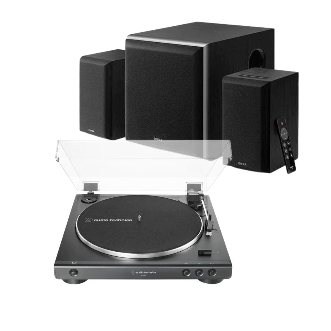 Edifier M601DB + AudioTechnica LP60X Turntable with Bluetooth Speaker