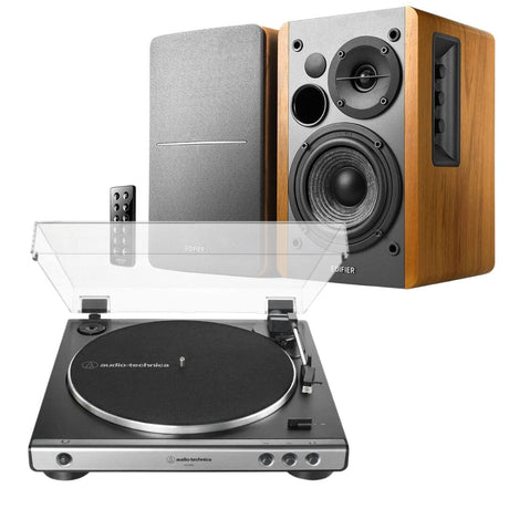 Edifier R1280DB & Audio-Technica LP60X Turntable with Bluetooth Speakers - K&B Audio