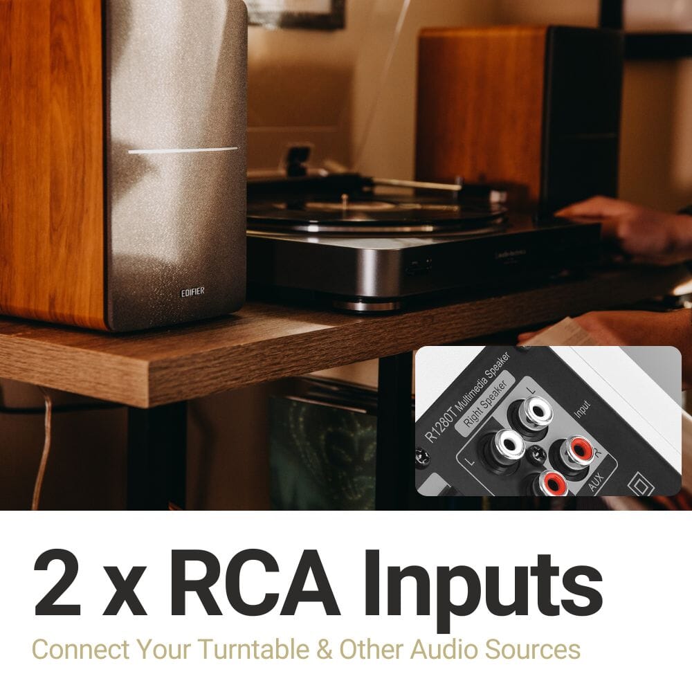 TEAC TN-175 Automatic Turntable + Edifier R1280T Active Bookshelf Speakers - K&B Audio