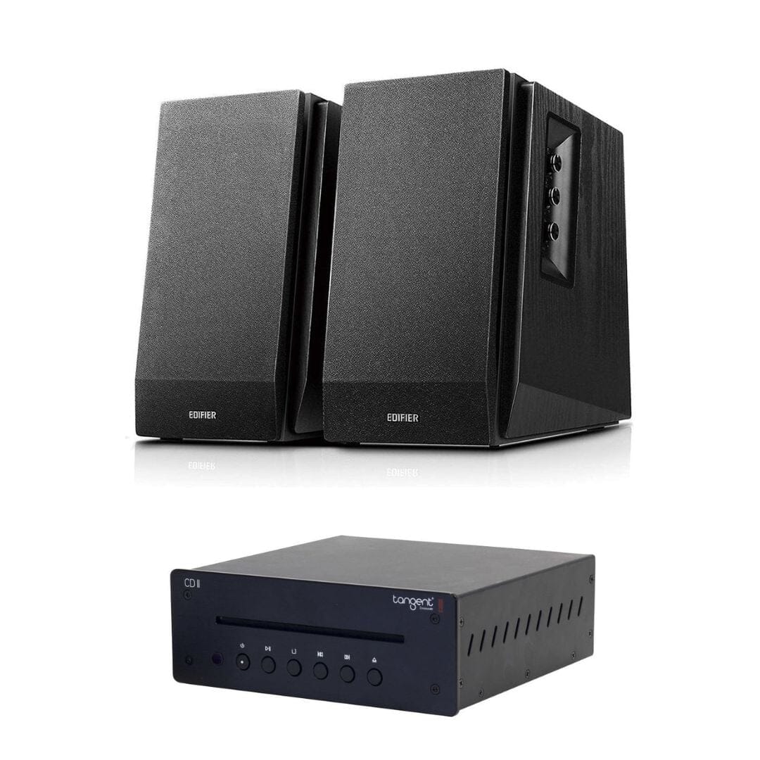 Edifier R1700BT Active Bookshelf Speakers with Bluetooth + Tangent CD II CD Player - K&B Audio