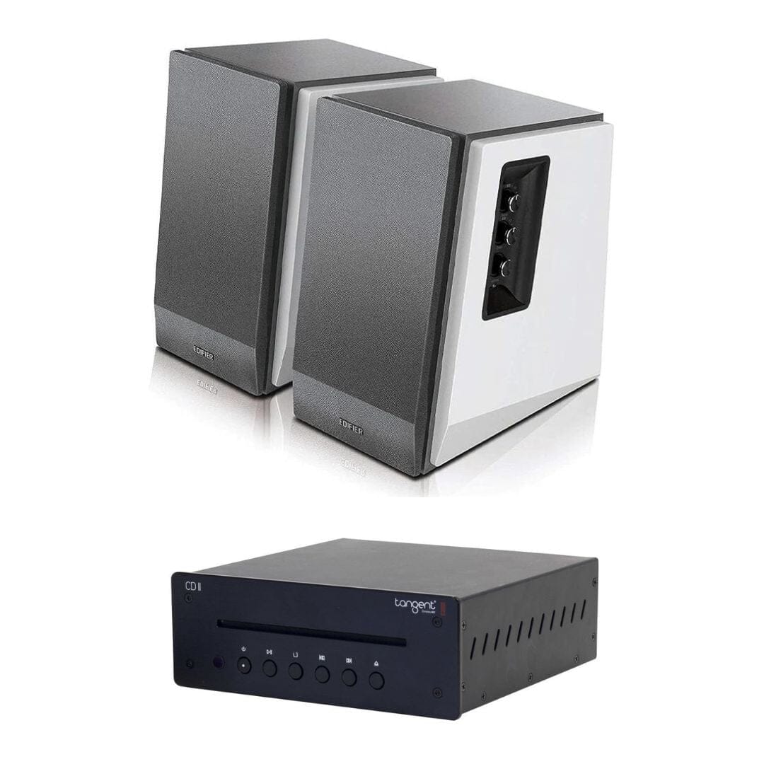 Edifier R1700BT Active Bookshelf Speakers with Bluetooth + Tangent CD II CD Player - K&B Audio