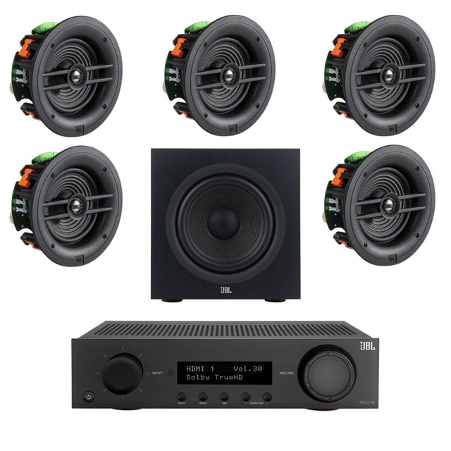 JBL MA310 + Stage 280C 5.1 8" In Ceiling Surround Sound System with 12" Subwoofer - K&B Audio