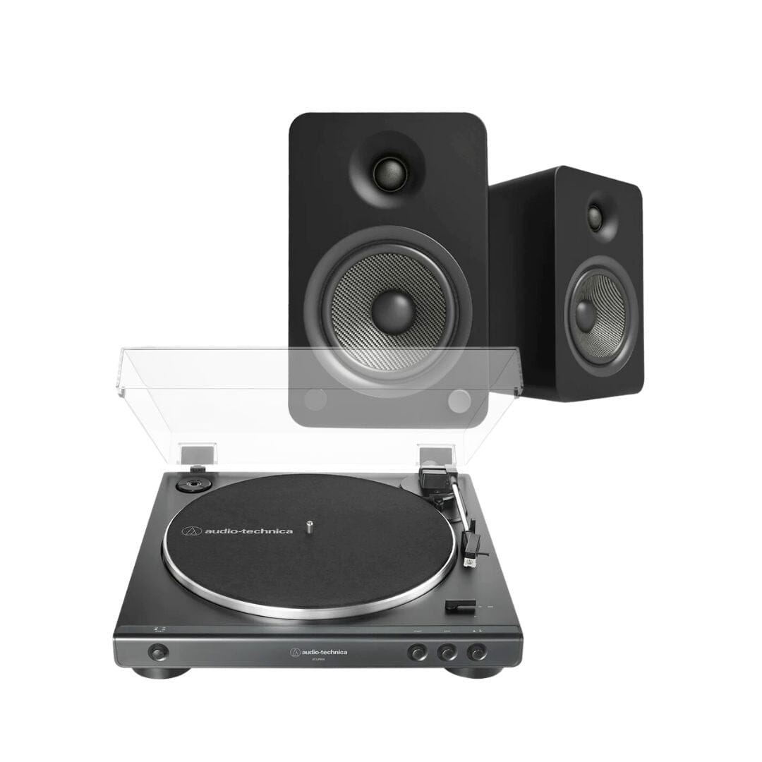 Audio-Technica LP60X Turntable + Kanto YU6 Active Bluetooth Speakers - K&B Audio