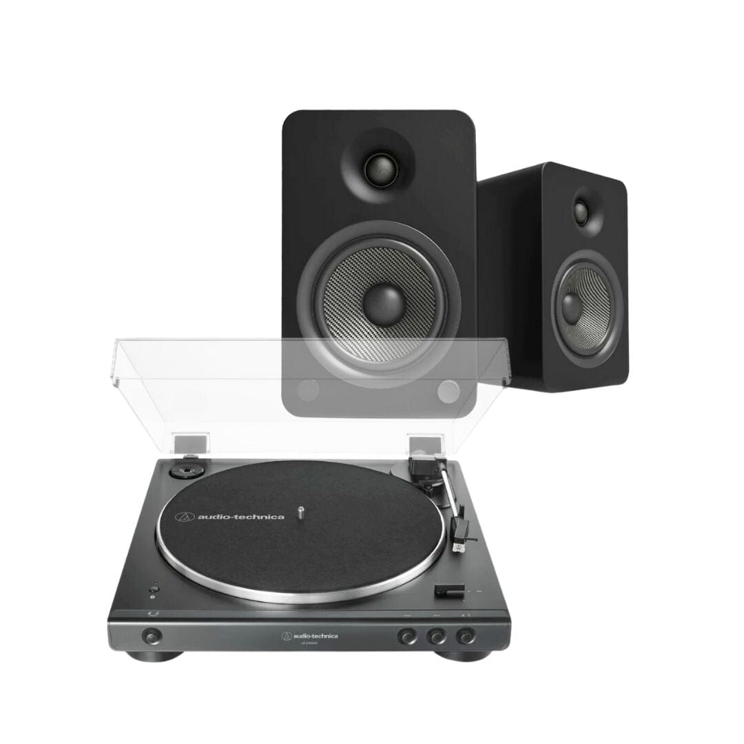 Audio-Technica LP60X Turntable + Kanto YU6 Active Bluetooth Speakers - K&B Audio