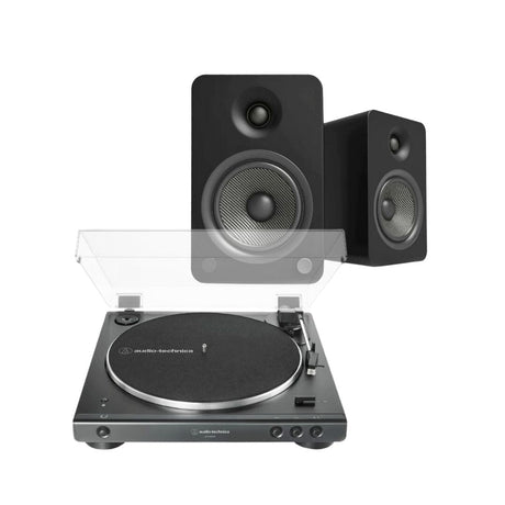 Audio-Technica LP60X Turntable + Kanto YU6 Active Bluetooth Speakers - K&B Audio