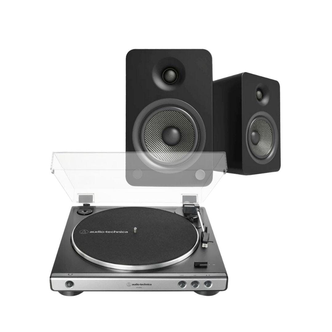 Audio-Technica LP60X Turntable + Kanto YU6 Active Bluetooth Speakers - K&B Audio