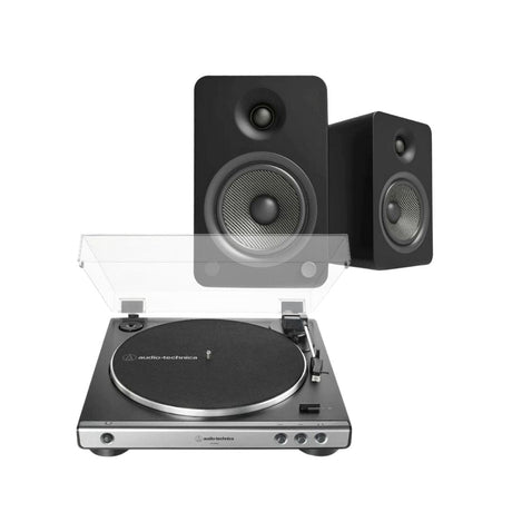Audio-Technica LP60X Turntable + Kanto YU6 Active Bluetooth Speakers - K&B Audio
