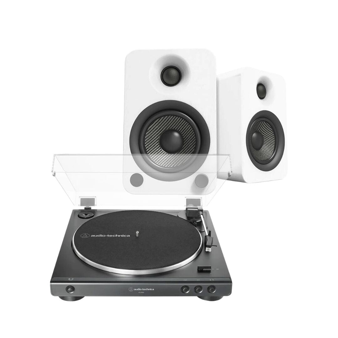 Audio-Technica LP60X Turntable + Kanto YU6 Active Bluetooth Speakers - K&B Audio