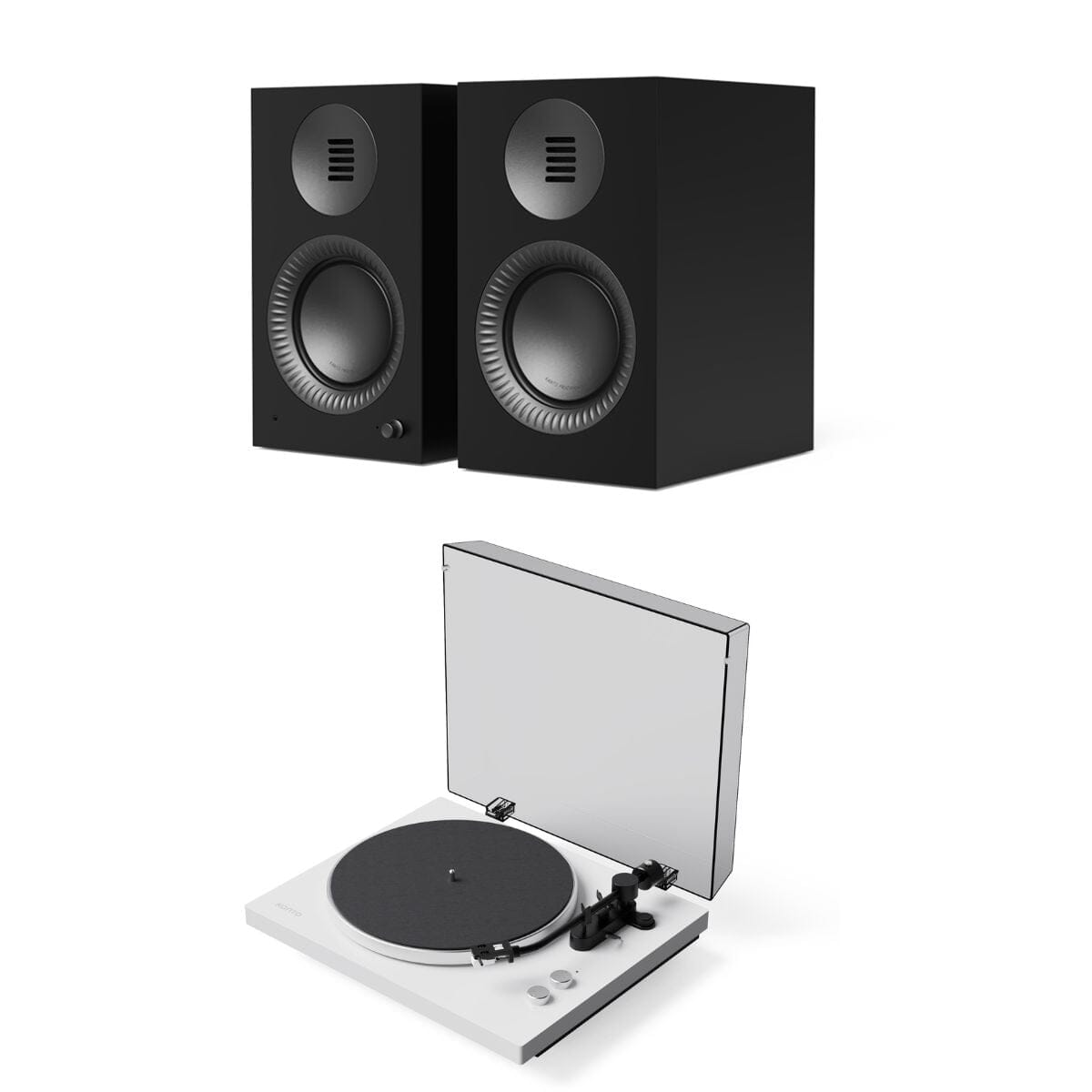 Kanto OBI3 Bluetooth Turntable + TUK G2 Bookshelf Speakers Turntable Bundles Edifier / Kanto Black White