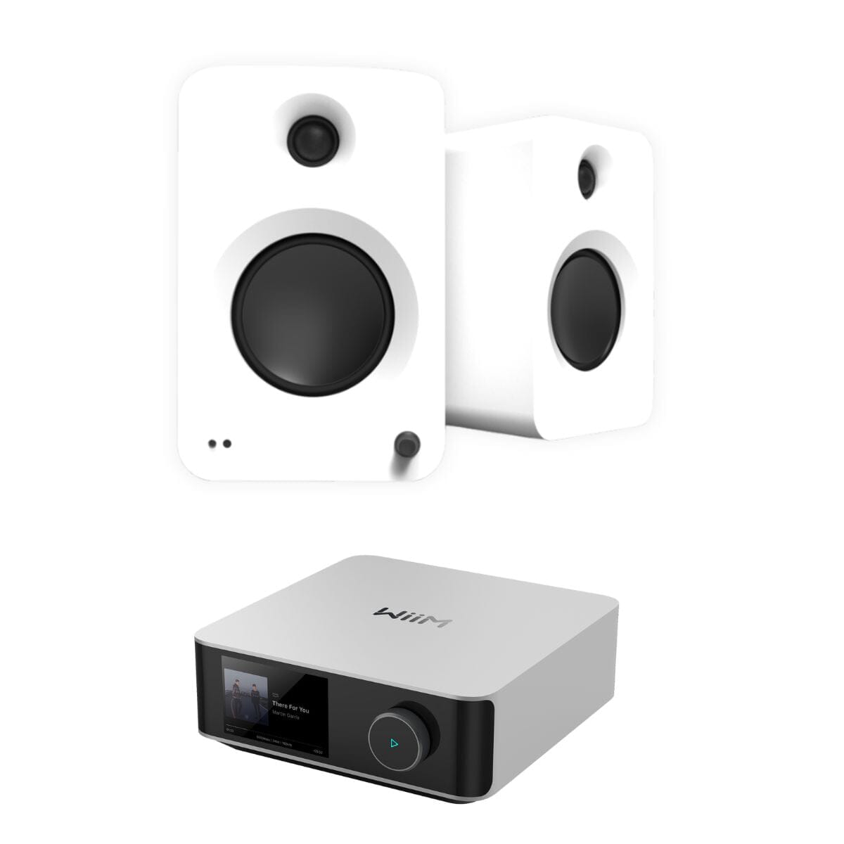Kanto REN 200W Active Bookshelf Speakers + WiiM Ultra Music Streamer Streamer Bundles Kanto / WiiM White Silver