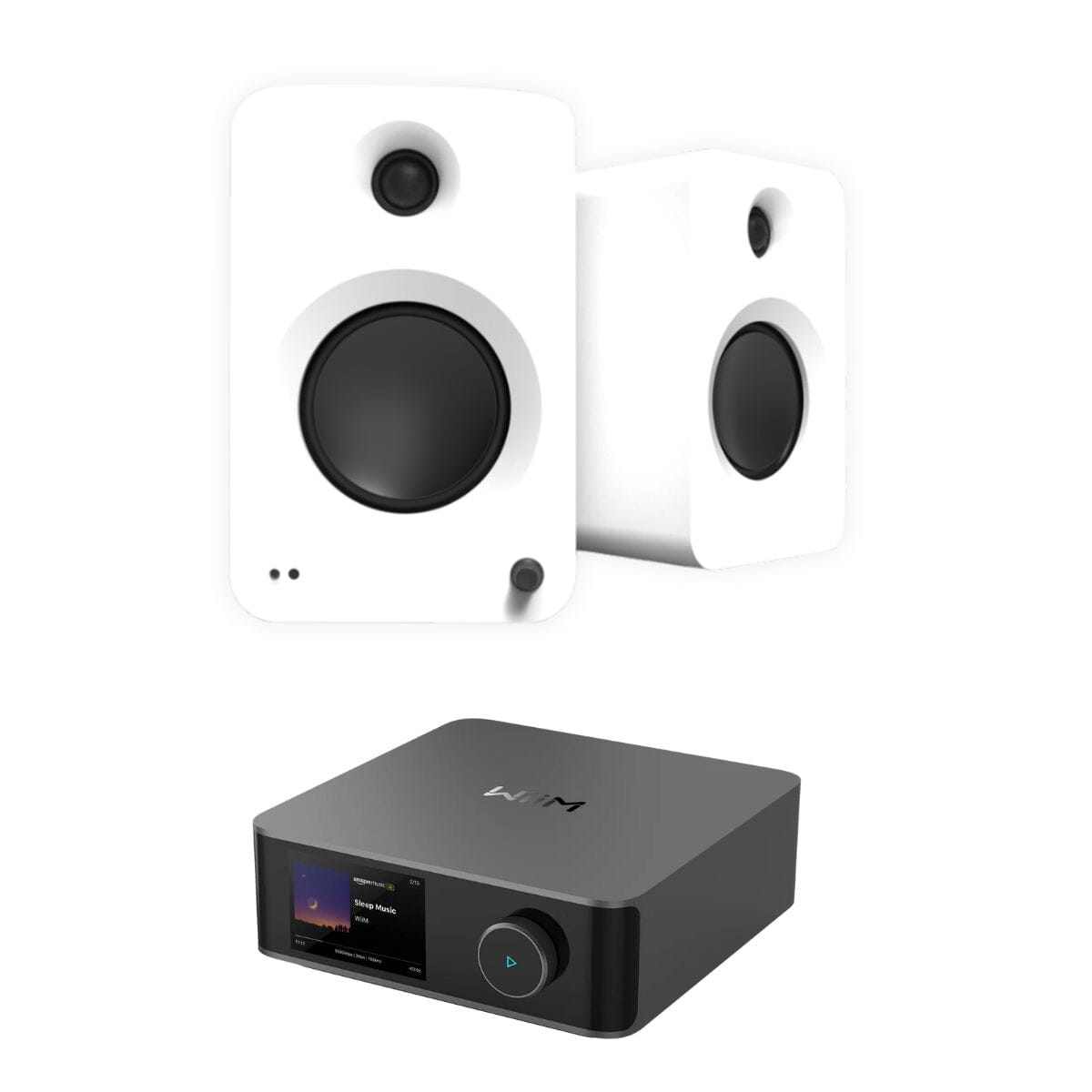 Kanto REN 200W Active Bookshelf Speakers + WiiM Ultra Music Streamer Streamer Bundles Kanto / WiiM White Space Grey