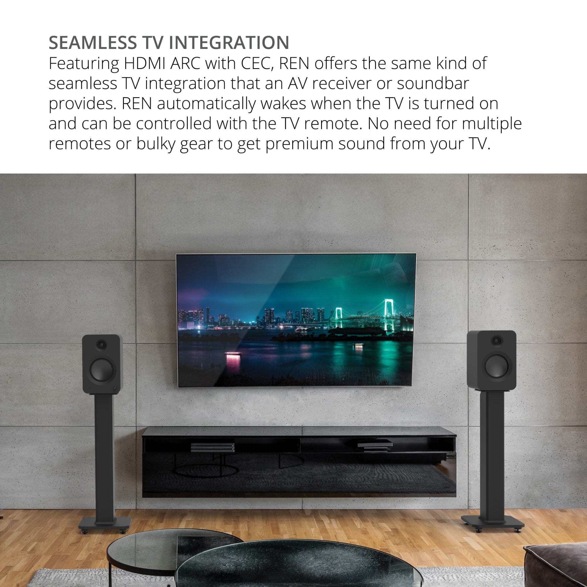 Kanto REN 200W Active Bookshelf Speakers with HDMI & Bluetooth - K&B Audio