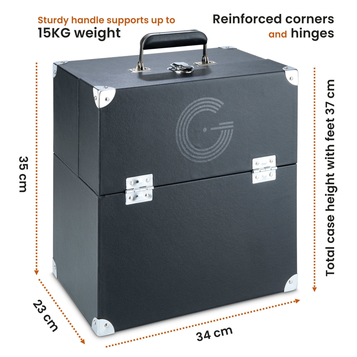 Legend Vinyl LP Storage Case With Double Hinged Flaps - K&B Audio