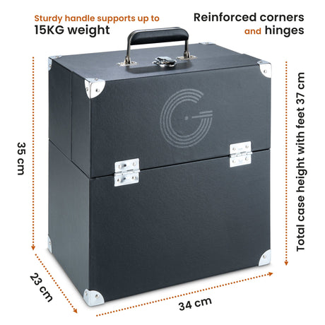 Legend Vinyl LP Storage Case With Double Hinged Flaps - K&B Audio
