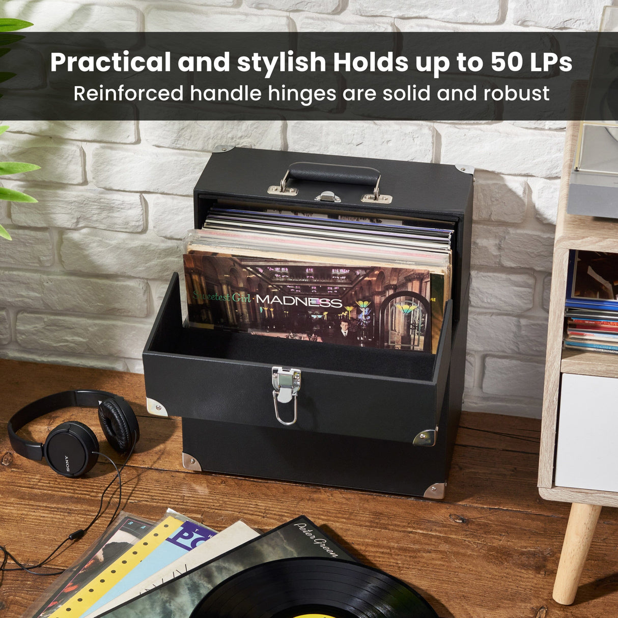 Legend Vinyl LP Storage Case With Double Hinged Flaps - K&B Audio