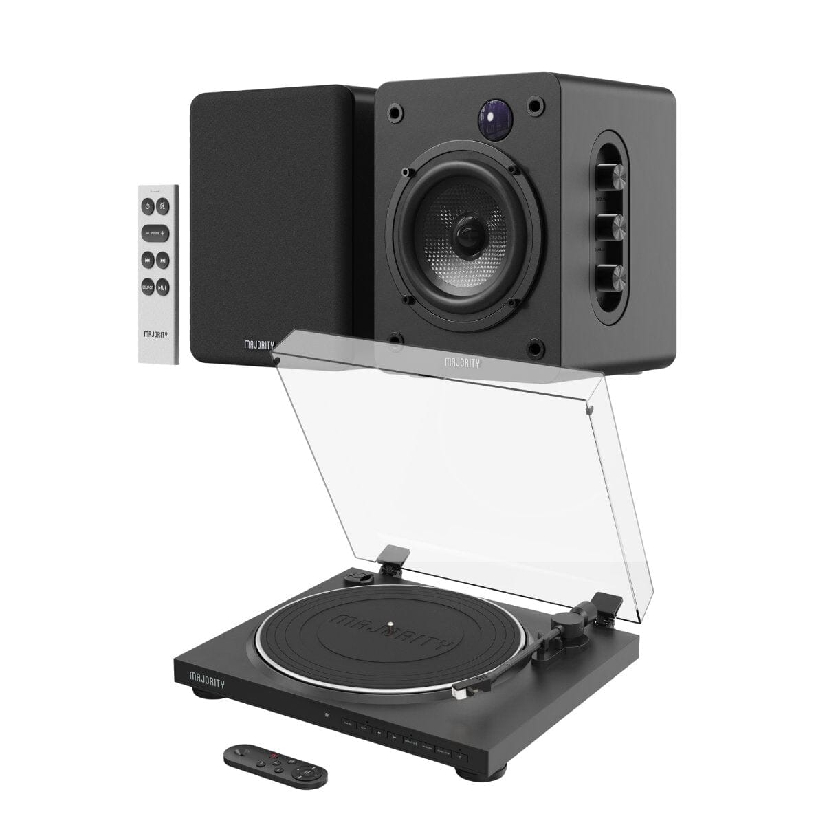 Majority Auto Turntable + D50X Bluetooth Bookshelf Speakers - K&B Audio