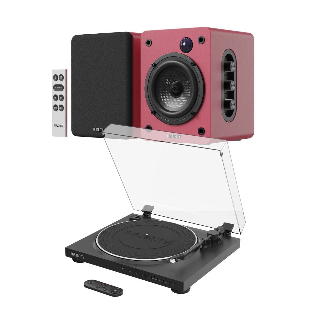 Majority Auto Turntable + D50X Bluetooth Bookshelf Speakers - K&B Audio