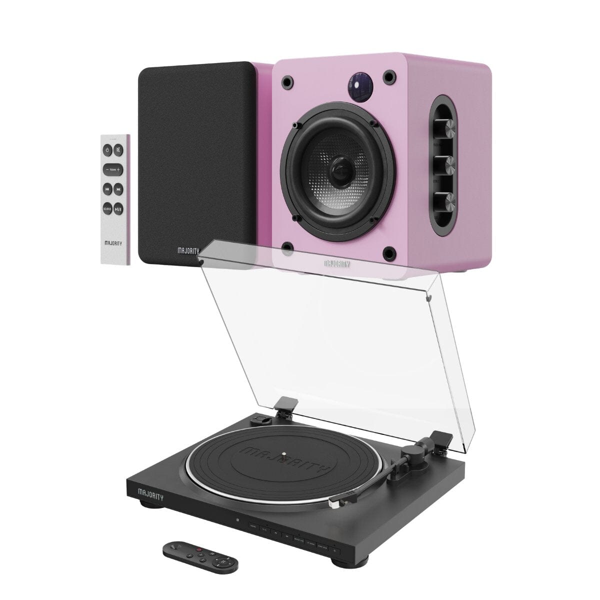 Majority Auto Turntable + D50X Bluetooth Bookshelf Speakers - K&B Audio