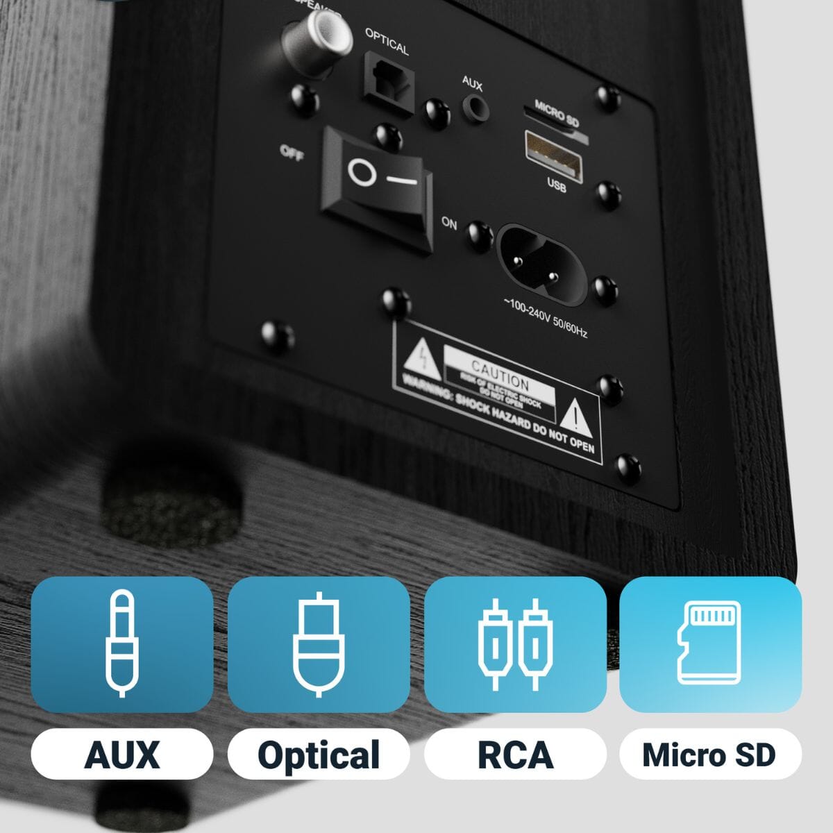 Majority D40 Active Bookshelf Speakers - Bluetooth & USB - 60W - K&B Audio