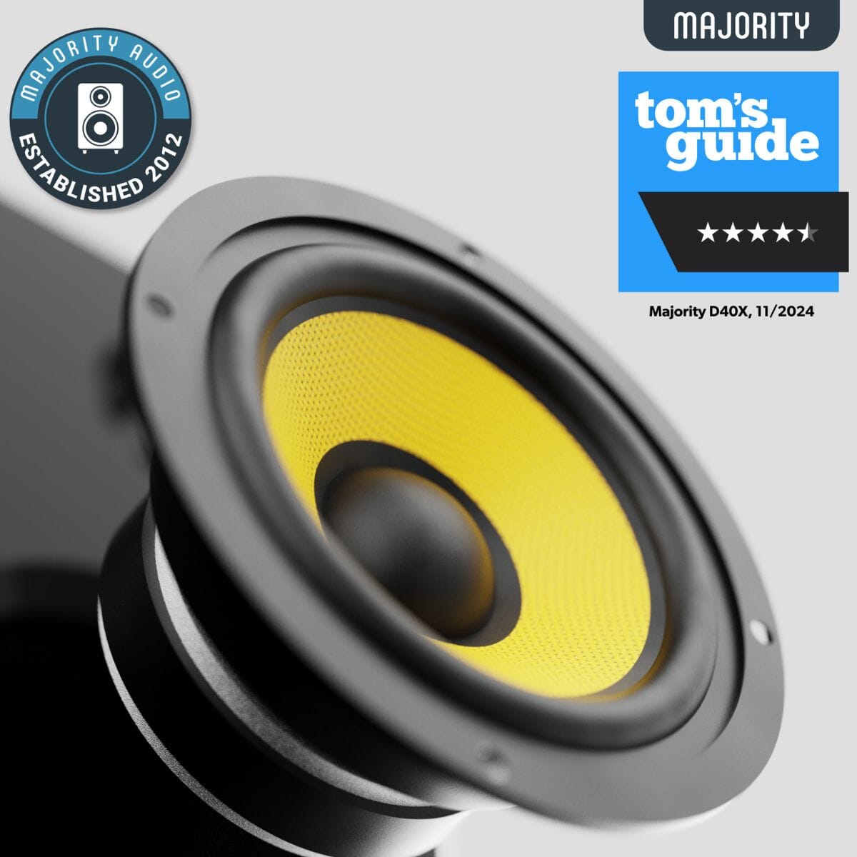 Majority D40X Active Bookshelf Speakers - Bluetooth & USB - 70W - K&B Audio