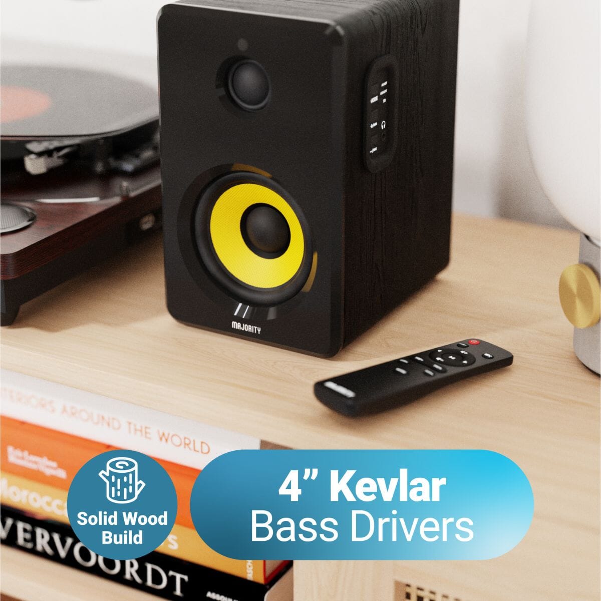 Majority D40X Active Bookshelf Speakers - Bluetooth & USB - 70W - K&B Audio