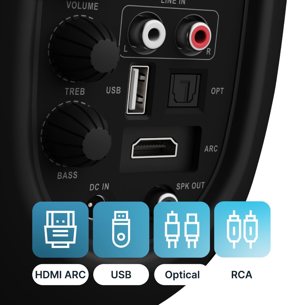 Majority D80 Active Bookshelf Speakers - Bluetooth, HDMI, USB - 80W - K&B Audio