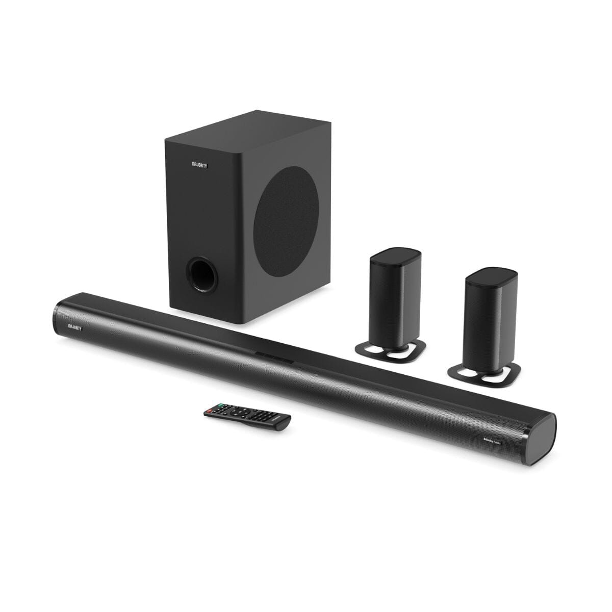 Majority Everest 5.1 Dolby Audio Surround Sound System with Soundbar & Wireless Subwoofer - 300W - Bluetooth, HDMI - K&B Audio