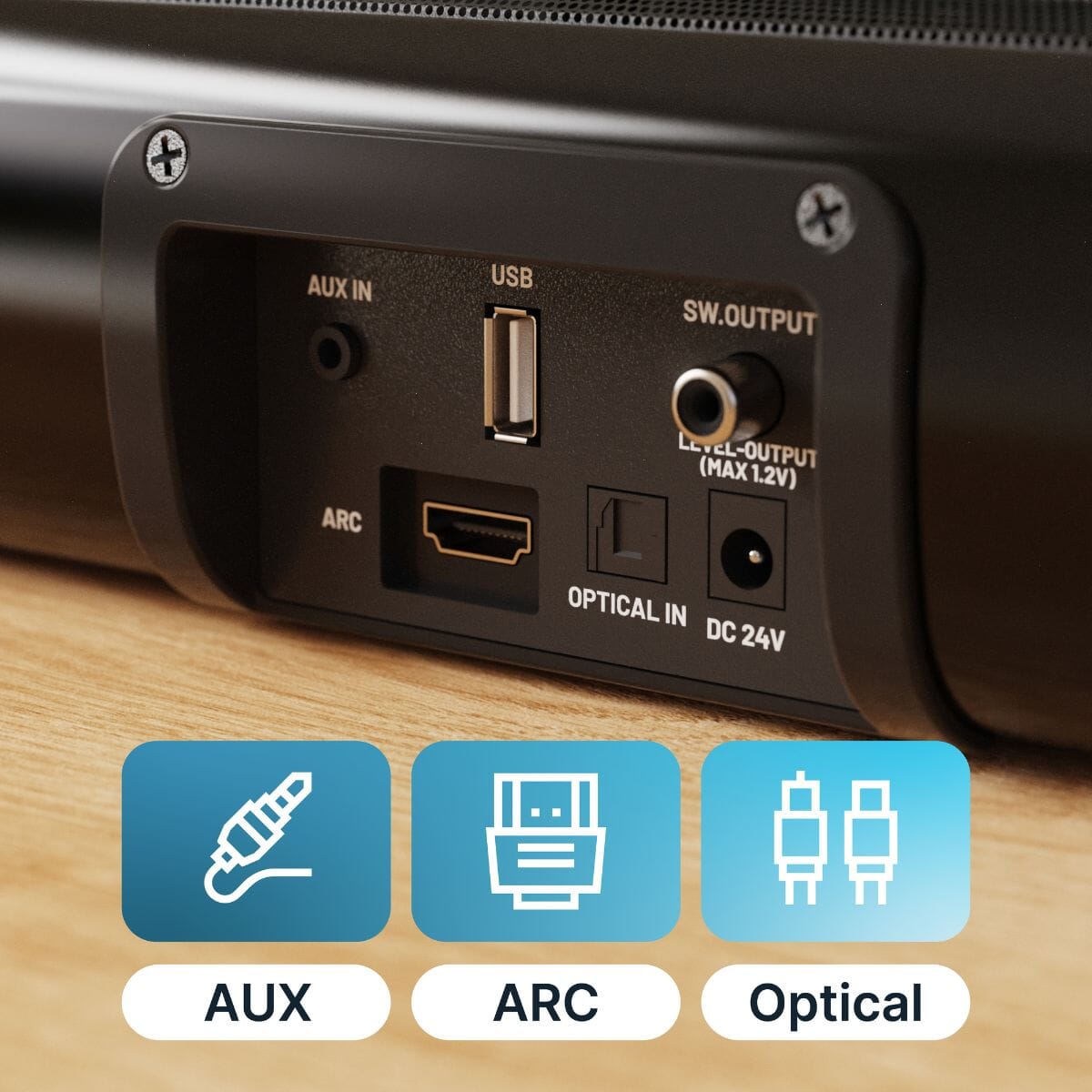 Majority Naga 80 2.1 Soundbar with Built-In Subwoofer - 140W - Bluetooth, HDMI - K&B Audio